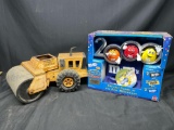 Vintage Rare Orange Tonka Roller Steel Toy Construction Vehicle And M&M Millennium 2000 Candy