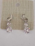 Elegant Swarovski Elements Crystal Drop Earrings in Silver NEW