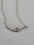 Diamond Bar Swirl Necklace 14 Rose Cut Diamonds NEW