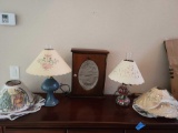 Country lamps Button and blue wood cabinet box