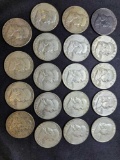 Lot of 19 Eisenhower silver Half dollar 1959- early 60s