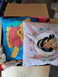 Large Box Full of Disney Blankets Pillows
