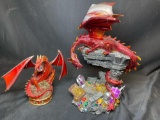 Lot of Red Dragon Resin Medieval Statues Youngblood the Guardian Treasure Dragons Quest Hamilton