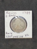 1789 Mexico Silver 2-Reales 232 Year Old Rare Coin