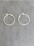 .925 Sterling Silver Hoop Earrings Brand New Condition Over 4 Grams