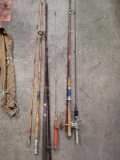 Antique Fishing Poles and Reels 5 Units