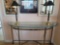 Brass Glass entry table w Lamps