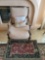 Antique chair small rug pillow