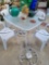 Yard table w 4 chairs pots and plants umbrella stand