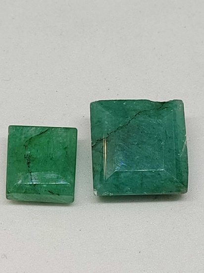 Emerald lot of 2 19.74ct earth mined gemstone Stunning lot Beautiful color