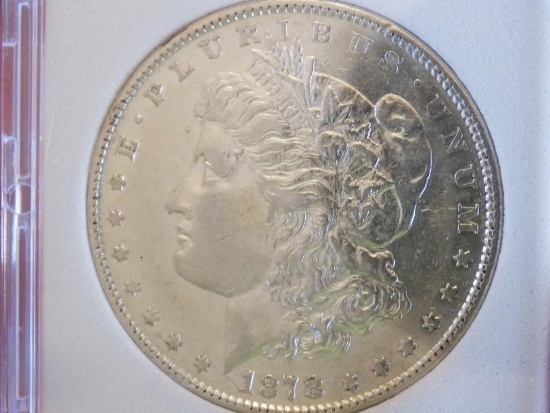 Morgan silver dollar 1878 8 TF Bu++ Frosty rare frist year vam error missing nostril