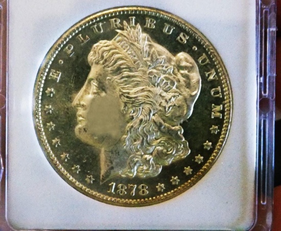 Morgan silver dollar 1878s gem bu pl Glassy rarer date proof like stunner