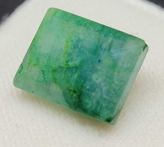 emerald deep green large earth mined gemstone 7.27ct nice color