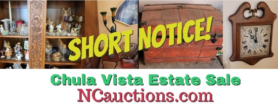 Short Notice Chula Vista  Estate Sale Auction