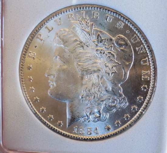 Morgan Silver Dollar 1884 CC Gem BU MS++++ Frosty white high grade beauty
