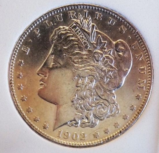 Morgan Silver Dollar 1902 P Gem BU Rare Date Mega Rare PL Proof like Strike Wow Coin