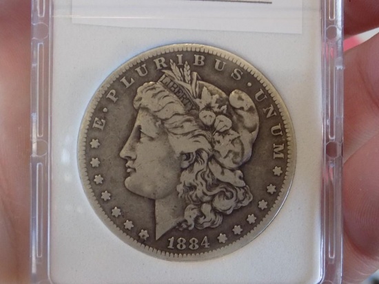 Morgan Silver Dollar 1984-S AU+++ Rare Date slabed original beauty