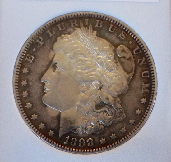 Morgan Silver Dollar 1888 Gem BU Target Rainbow Rare proof dies look