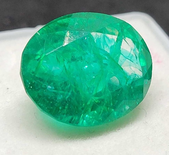 Massive 10.32ct Sea green oval cut Emerald gemstone