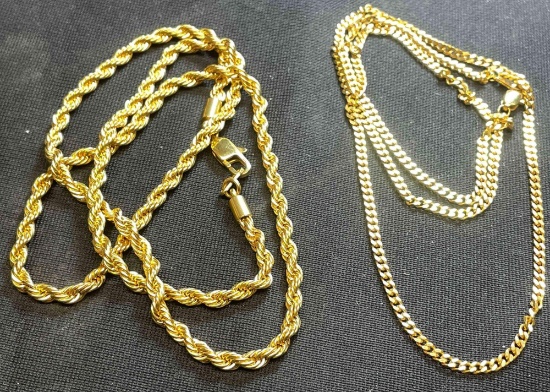 22K and 24k Gold Chain Necklaces.