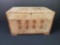 wooden storage box with ingraved design