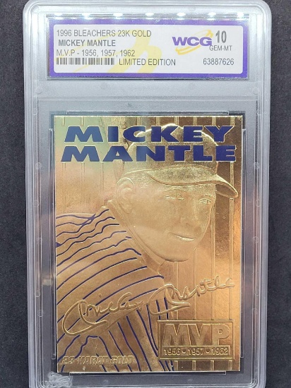 1996 Bleachers 23kt gold Mickey Mantle WCG 10
