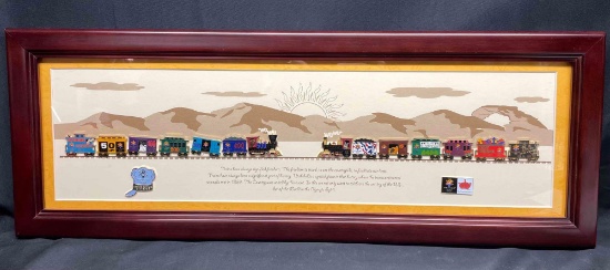 Super Rare 2002 Salt Lake City Olympic Train Pins Original Frame.