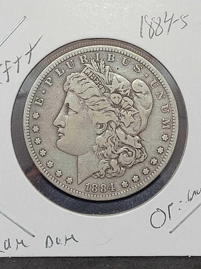 Morgan Silver Dollar 1884 S XF+ rare date original better grade beauty