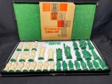 Vintage 1962 TAG Collector's Mandarin Chess Set Complete Faux Marble Green Board Game w/Box