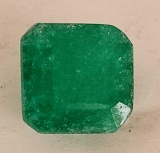 3.77 Ct Stunning Green Square Cut Emerald