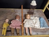 vintage dolls with extra clothing and torso model.