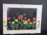 unique window with flower patch painting