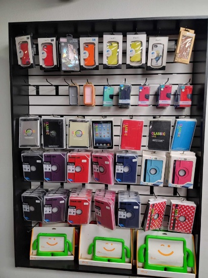 55 x 65in Retail Wall Display w/ 100+ iPhone and iPad Cases