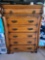 5ft Tall Solid Wood Dresser felt lined top drawer