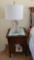 Nice Bedside Table has pull out tray and Lamp