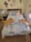 Queen Bed w/ Headboard, Set of Trays and Sheet Set