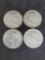 Walking liberty and Franklin 4 coins