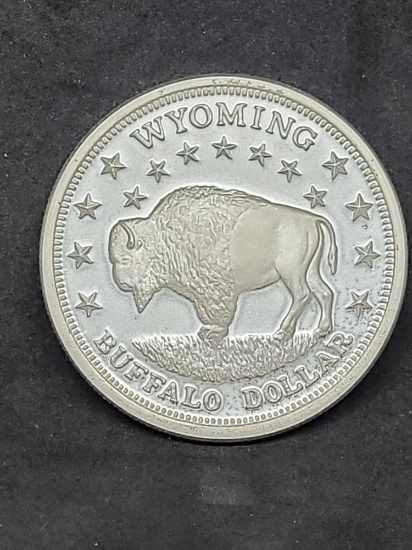 Wyoming Buffalo Dollar .999 fine silver coin