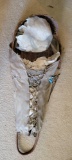 Indian Native American Baby Infant Carrier with used Russian trading beads