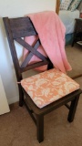 Nice Wooden Chair w/ Custom Seat Cushion and Super Soft Blanket