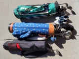3 Golf Bags w/ Clubs Harvey penick, Callaway big Bertha, pinseeker
