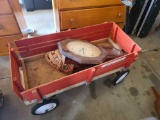 red rider wagon clock baseball glove ball