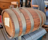 Vintage oak wine barrel with spicket from Carlsbad