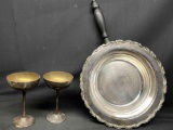 Antique Eales 1779 Silver Plated Goblets, Oneida Chaffing Pot