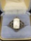 Antique sterling silver ring with mother of pearl inlay very old circa 1920s 5.g