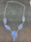 Sterling silver necklace milk opal new designer huge 50+ct