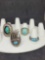 4 native style sterling silver and turquoise rings 4 rings 70.0g