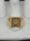18kt gold ring with fantasy diamond inlay