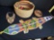 Misc art, Large basket, wooden bowl