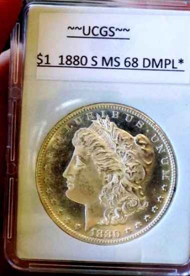 Morgan silver dollar 1880 s gem bu dmpl glassy cameo ms++++++ monster mirrors wow coin